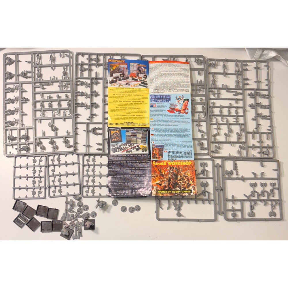 Games Workshop Warhammer Fantasy Dwarf Miniatures Lot Sprues Bases 1998 GW